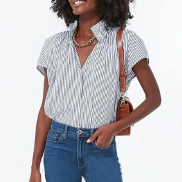 TUCKERNUCK POMANDER PLACE Blue Stripe Rae Blouse - Picture 4 of 12